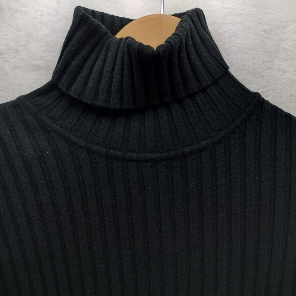 Wolford Sweater Dress Womens Medium Black Bodycon Wool Turtleneck Long Sleeve - Picture 5 of 14
